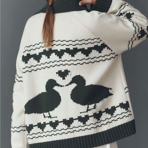 BEL KAZAN KNITTED DUCK ICON CARDIGAN SWEATER